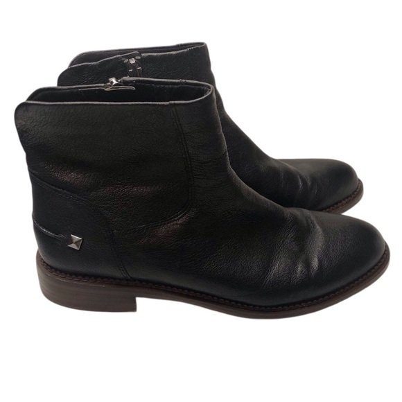 Franco Sarto Hero Sz 7.5M Black Leather Ankle Boots with Stud Detail - Picture 1 of 8